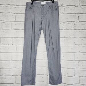 Brax Mens Navy Cooper Fancy Regular Fit Microprint Straight Leg Pants Size 35/32